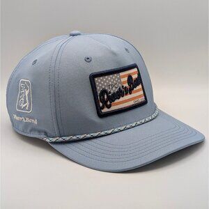 TPC Rivers Bend Ahead Hat Light Blue Snapback Golf Ohio Rope Trucker Cap